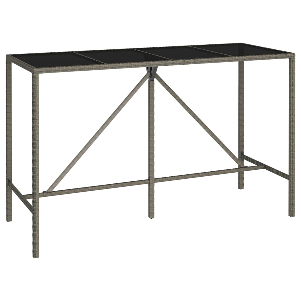 Set da Bar da Giardino 9pz Grigio in Polyrattan | homemem39