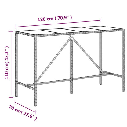 Set da Bar da Giardino 9pz Grigio in Polyrattan | homemem39