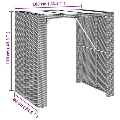 Set da Bar da Giardino 5 pz Grigio in Polyrattan | homemem39