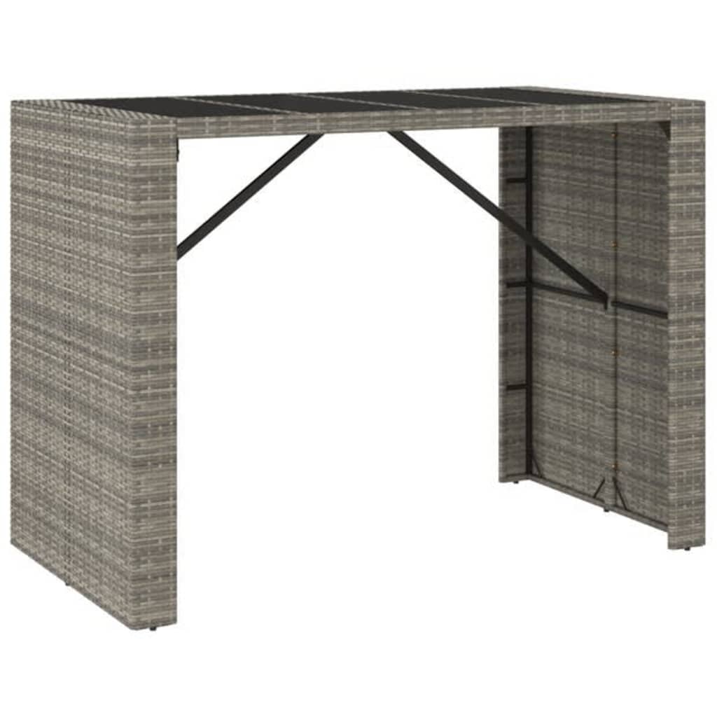 Set da Bar da Giardino 7 pz Grigio in Polyrattan | homemem39