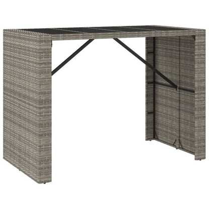 Set da Bar da Giardino 7 pz Grigio in Polyrattan | homemem39