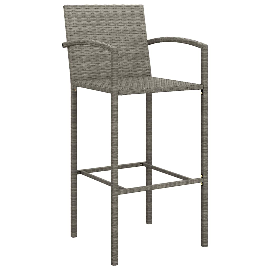 Set da Bar da Giardino 9pz Grigio in Polyrattan | homemem39