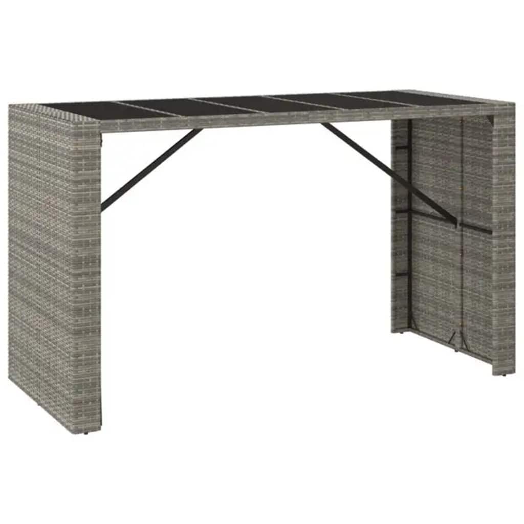 Set da Bar da Giardino 9pz Grigio in Polyrattan | homemem39