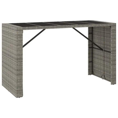 Set da Bar da Giardino 9pz Grigio in Polyrattan | homemem39