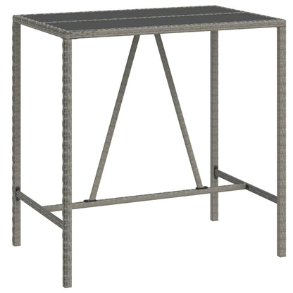 Set Bar Giardino 7pz Grigio Polyrattan e Legno Massello Acacia | homemem39