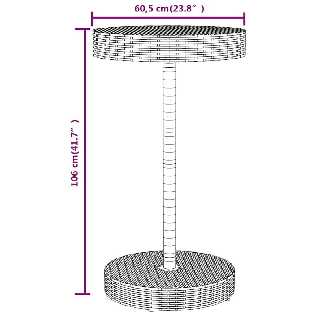 Set Bar Giardino 3 pz Nero Polyrattan e Legno Massello Acacia | homemem39