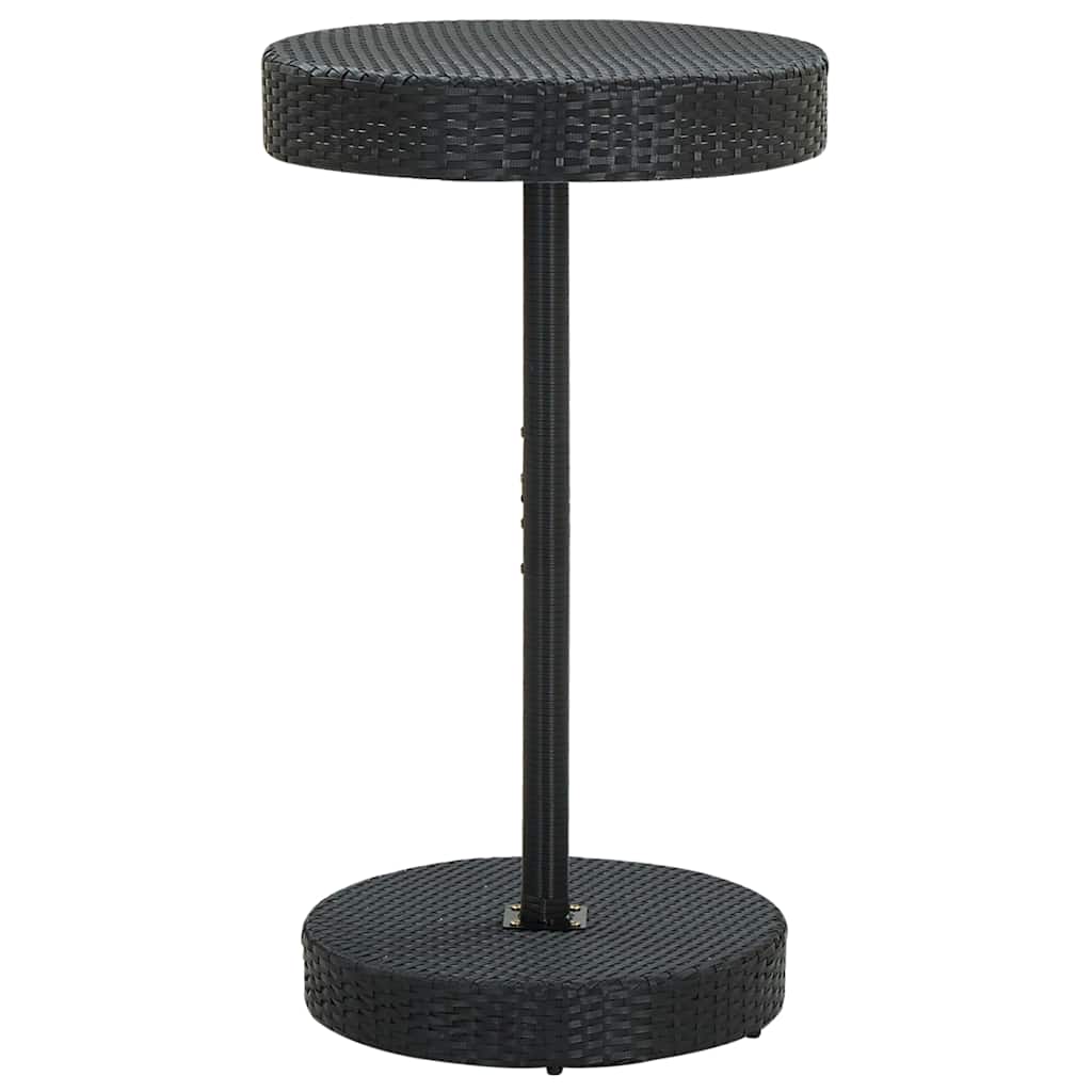 Set Bar Giardino 3 pz Nero Polyrattan e Legno Massello Acacia | homemem39