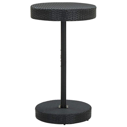 Set Bar Giardino 3 pz Nero Polyrattan e Legno Massello Acacia | homemem39