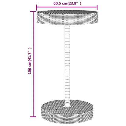 Set Bar Giardino 3 pz Nero Polyrattan e Legno Massello Acacia | homemem39