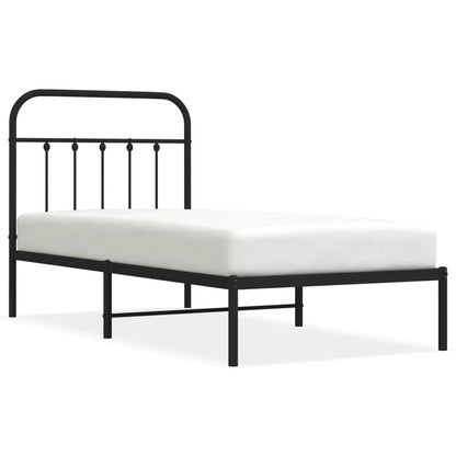Giroletto con Testiera in Metallo Nero 80x200 cm | homemem39