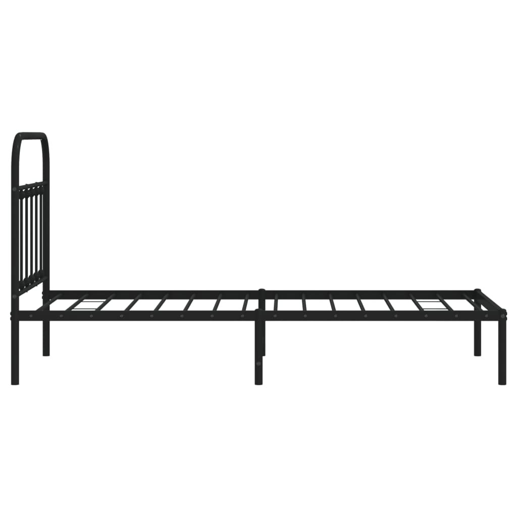 Giroletto con Testiera in Metallo Nero 80x200 cm | homemem39