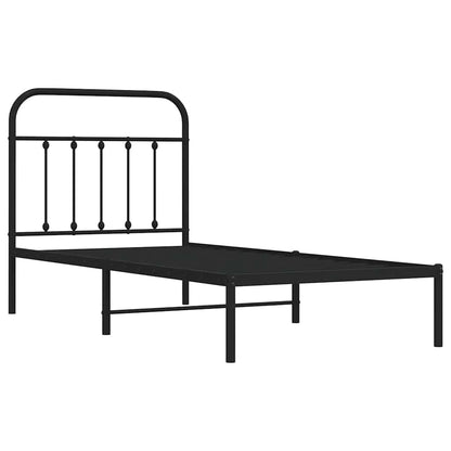 Giroletto con Testiera in Metallo Nero 90x200 cm | homemem39