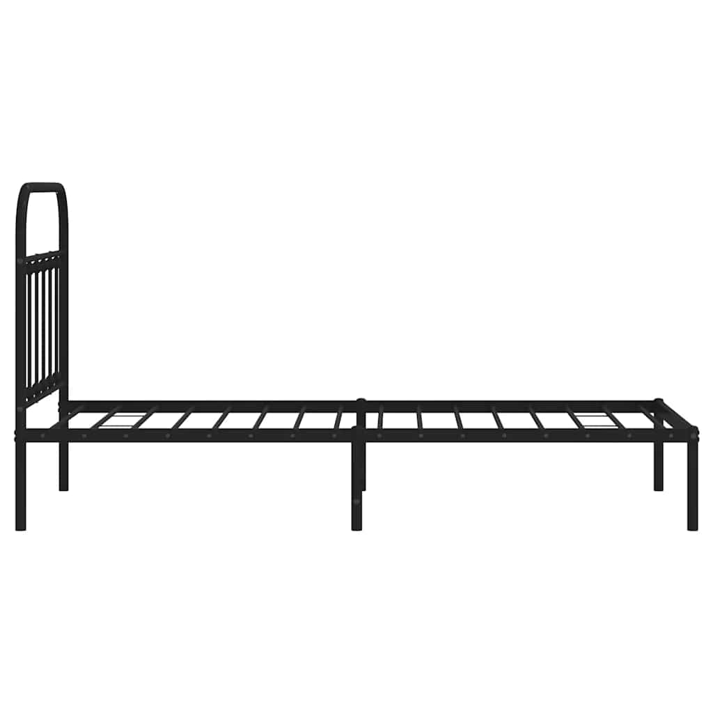 Giroletto con Testiera in Metallo Nero 90x200 cm | homemem39