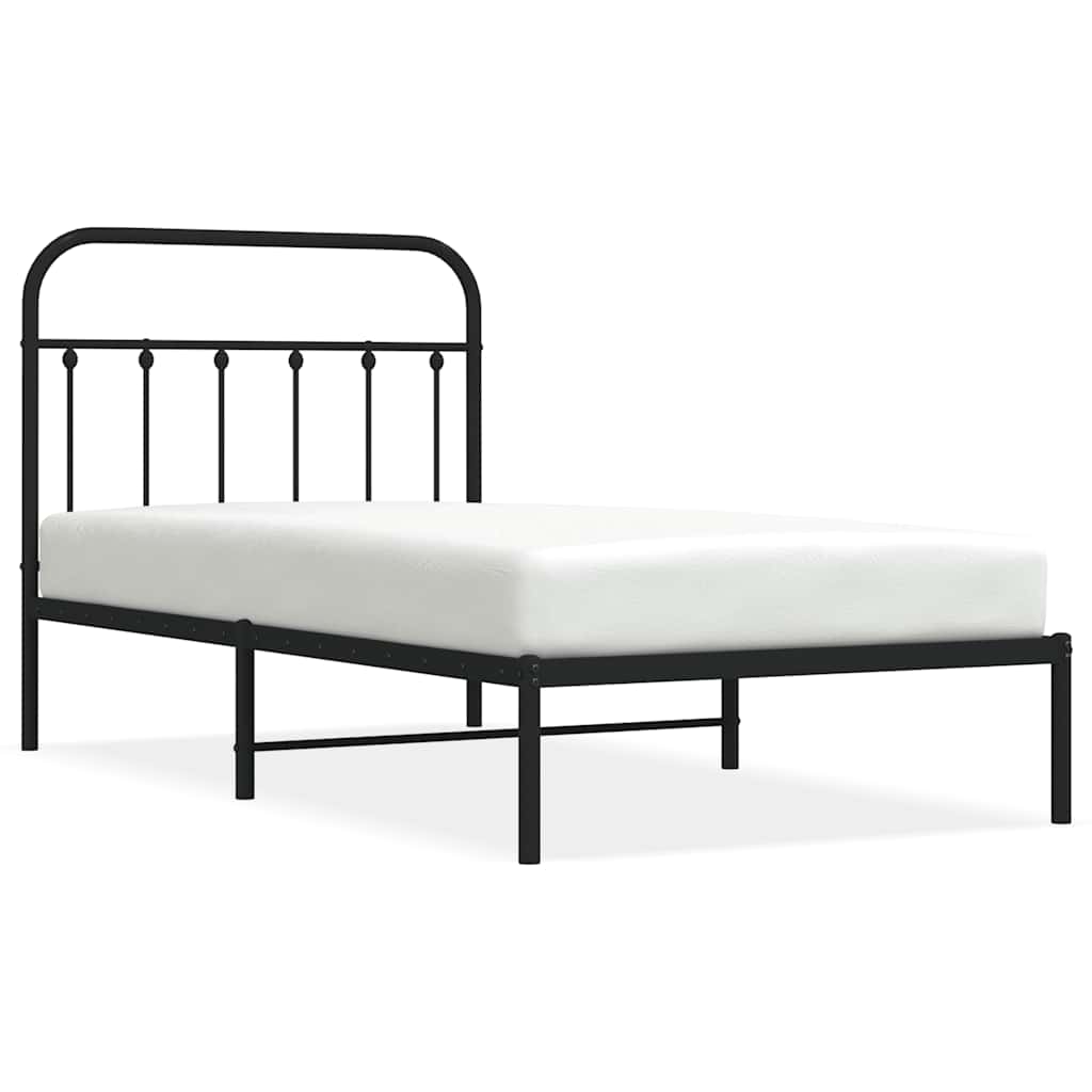 Giroletto con Testiera in Metallo Nero 100x190 cm | homemem39