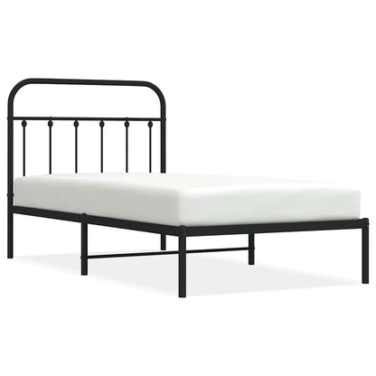 Giroletto con Testiera in Metallo Nero 100x190 cm | homemem39
