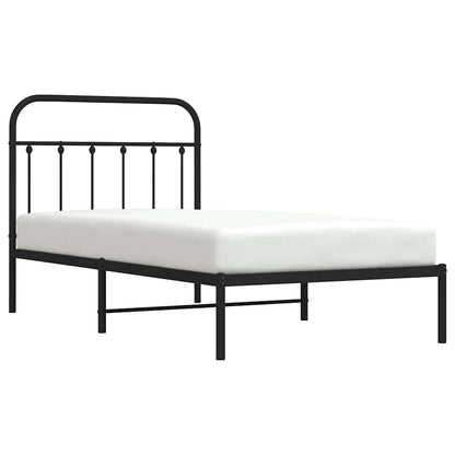 Giroletto con Testiera in Metallo Nero 100x190 cm | homemem39