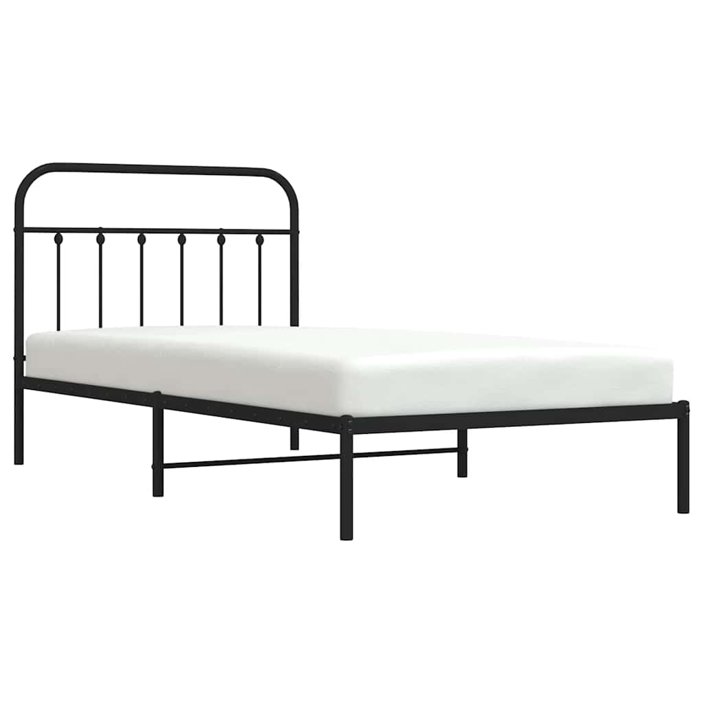 Giroletto con Testiera Metallo Nero 100x200 cm | homemem39