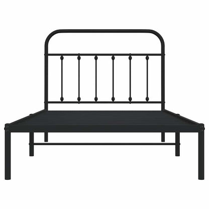 Giroletto con Testiera Metallo Nero 100x200 cm | homemem39