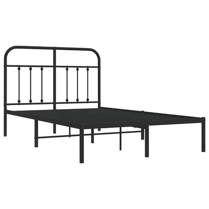 Giroletto con Testiera in Metallo Nero 120x190 cm | homemem39