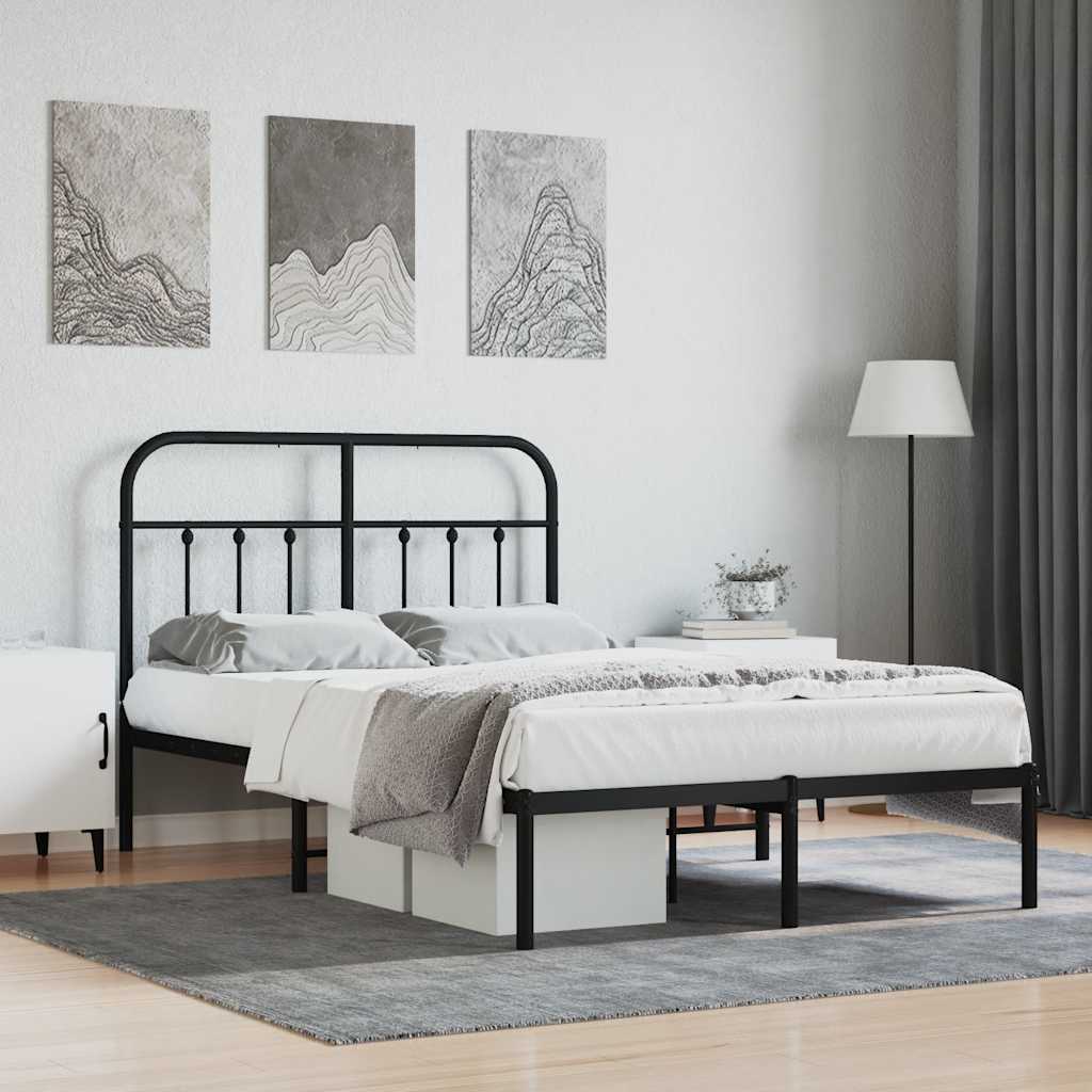 Giroletto con Testiera in Metallo Nero 120x190 cm | homemem39