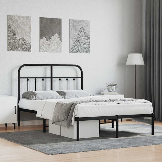 Giroletto con Testiera in Metallo Nero 120x200 cm | homemem39