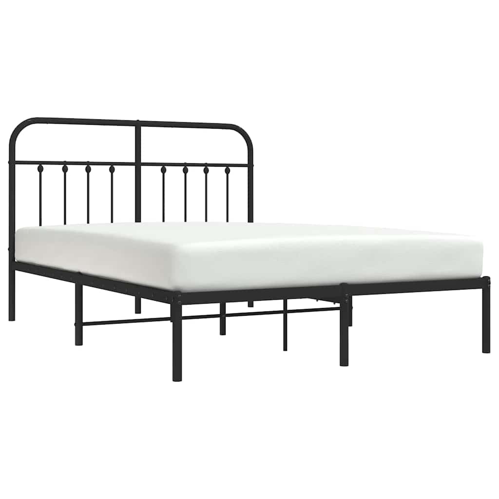 Giroletto con Testiera in Metallo Nero 140x190 cm