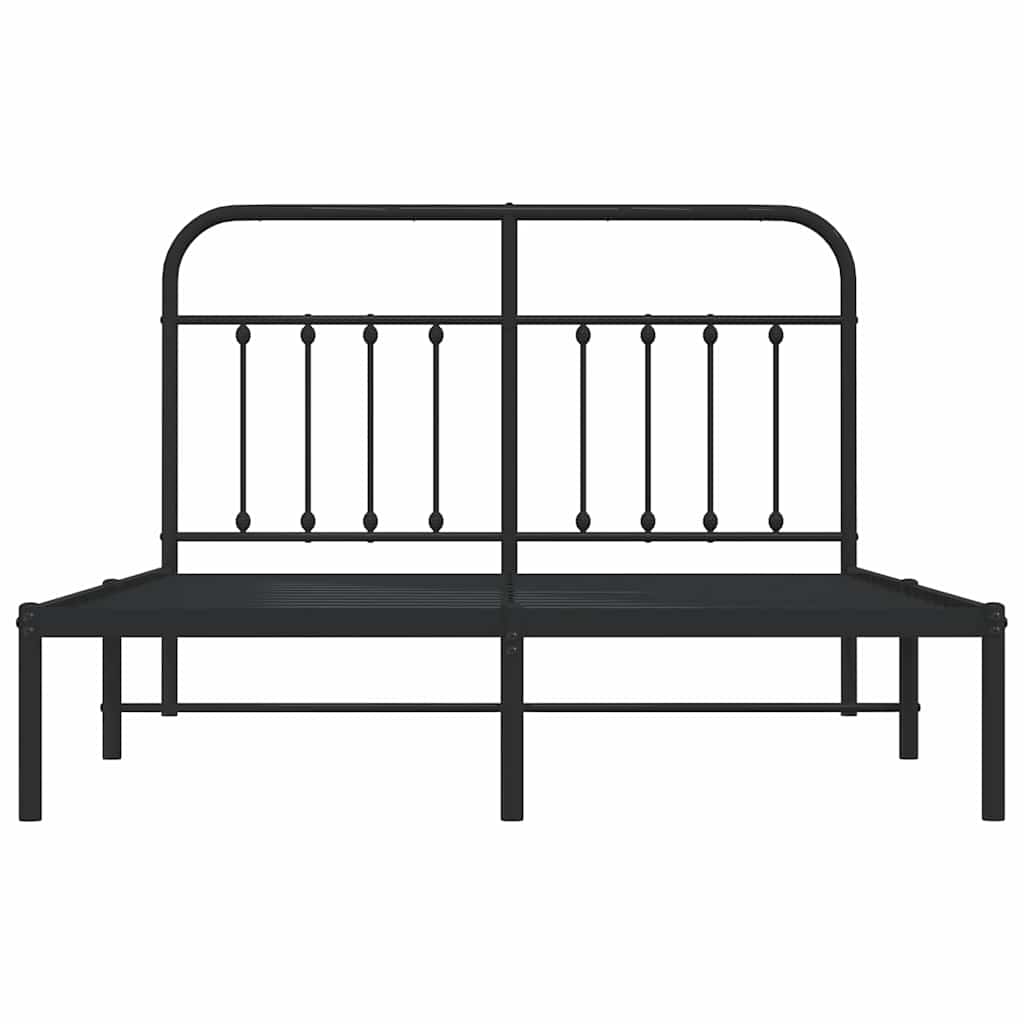Giroletto con Testiera in Metallo Nero 140x190 cm
