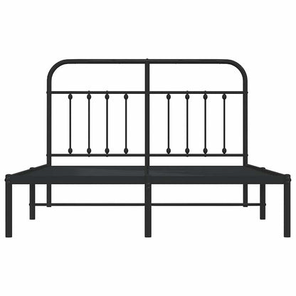 Giroletto con Testiera in Metallo Nero 140x190 cm
