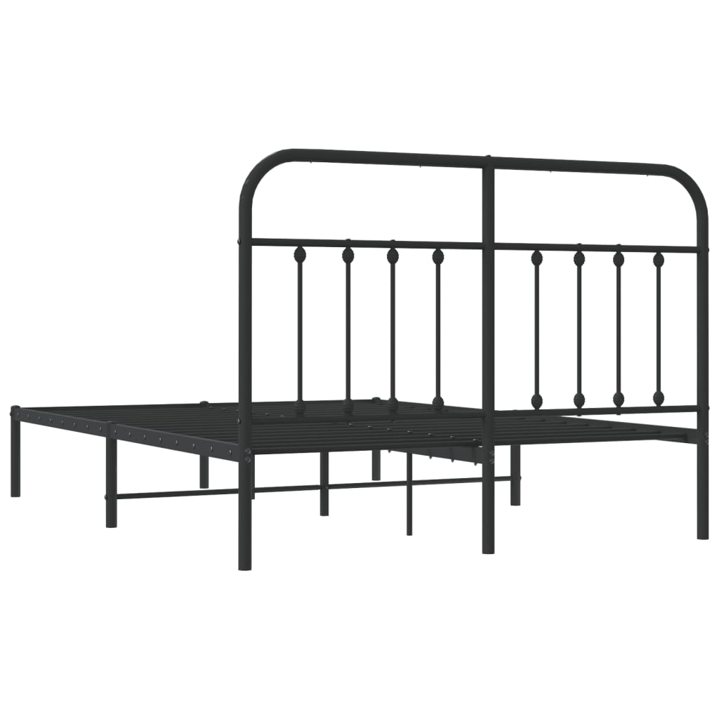 Giroletto con Testiera in Metallo Nero 140x190 cm | homemem39