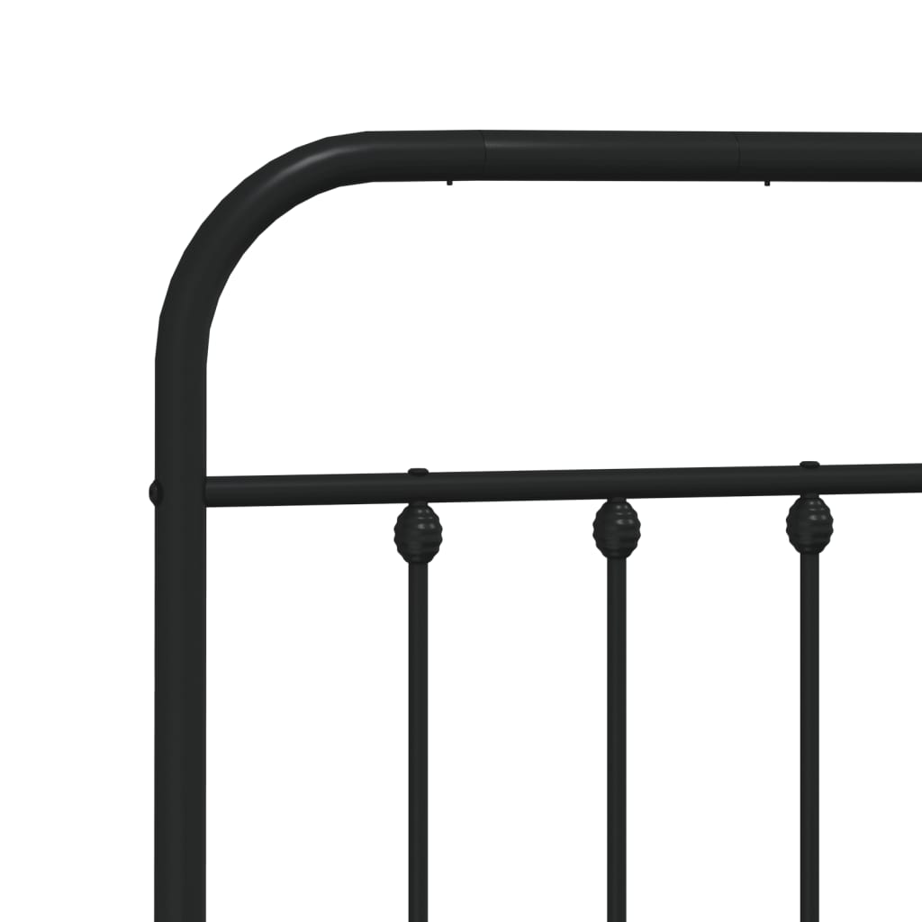 Giroletto con Testiera in Metallo Nero 140x190 cm | homemem39