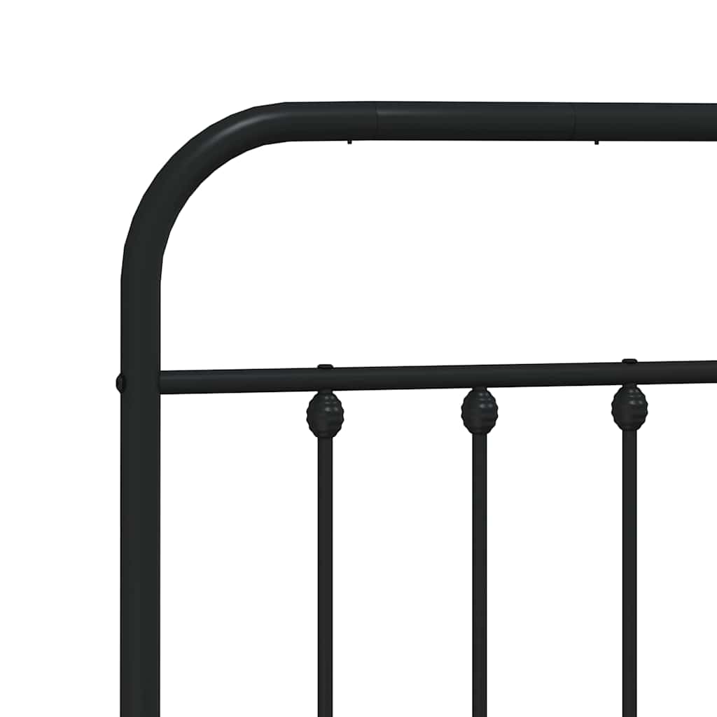 Giroletto con Testiera in Metallo Nero 140x190 cm