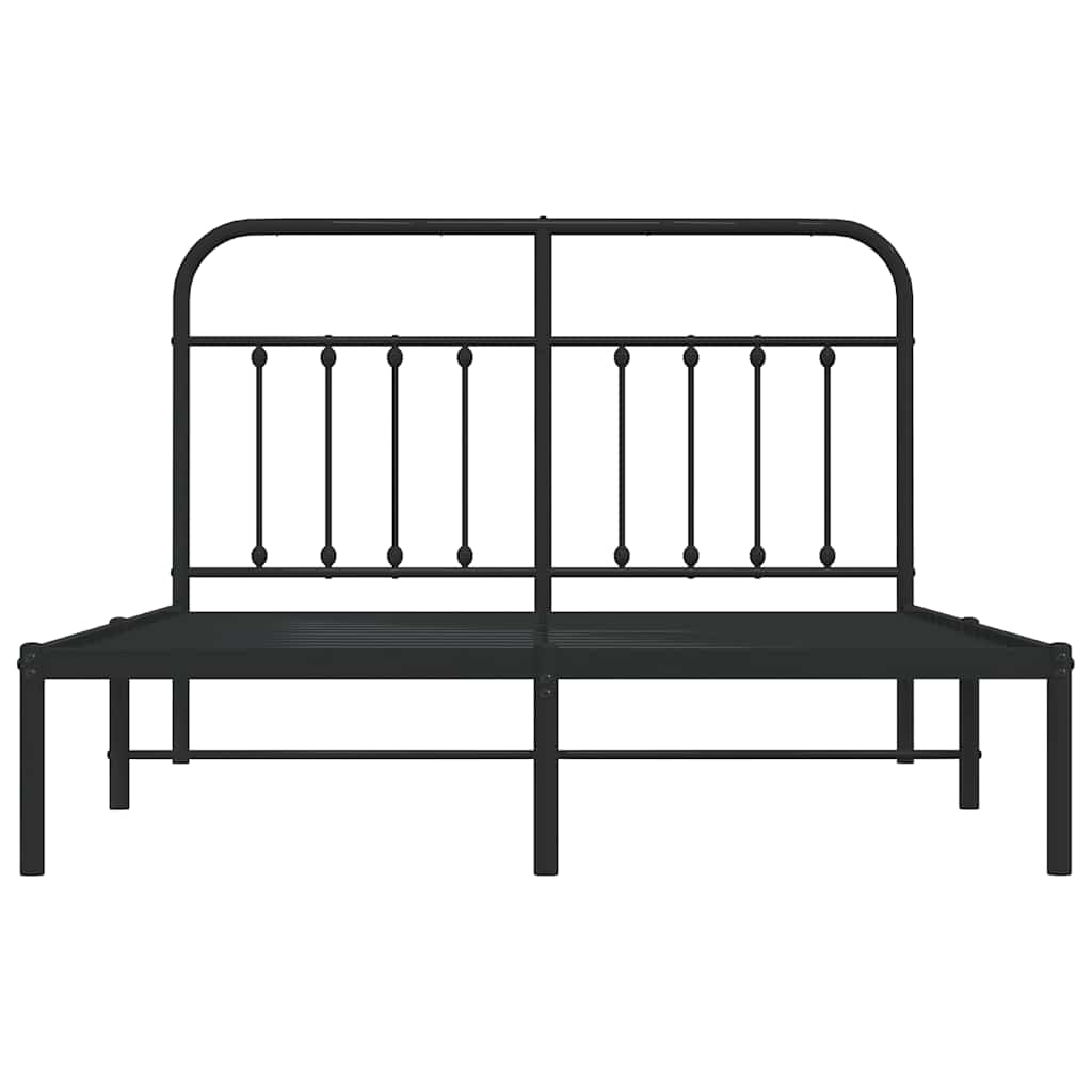 Giroletto con Testiera in Metallo Nero 150x200 cm | homemem39