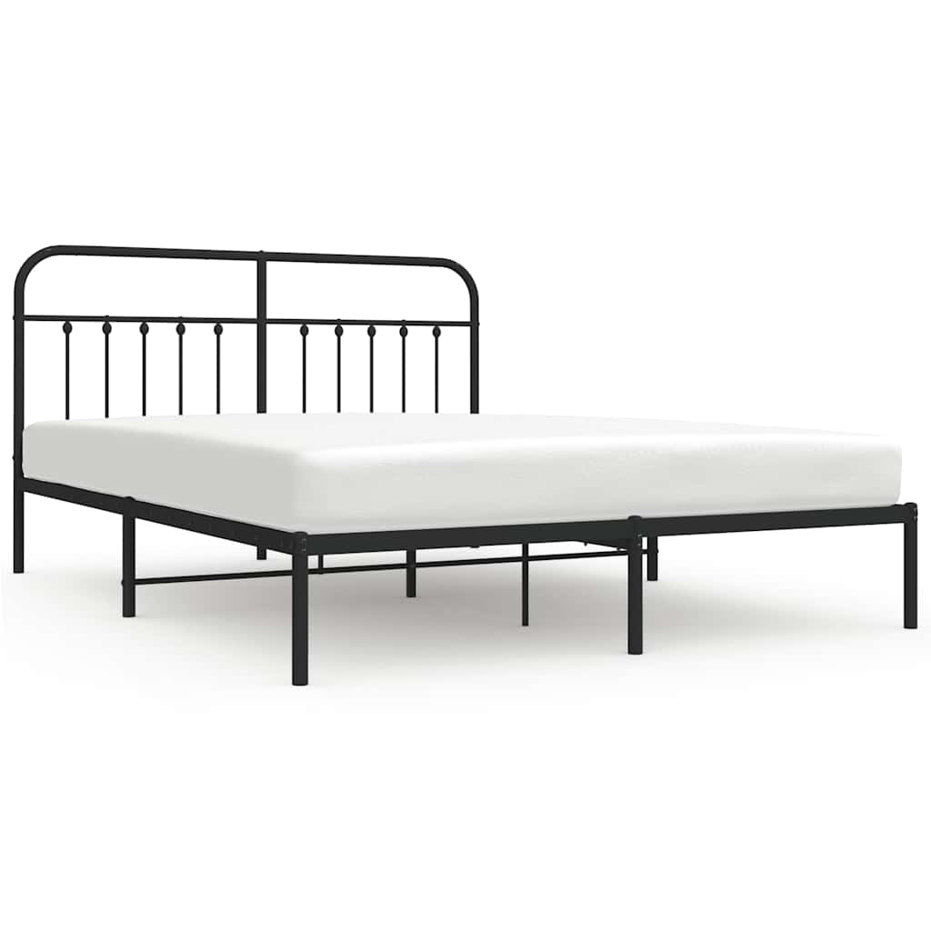 Giroletto con Testiera in Metallo Nero 183x213 cm | homemem39