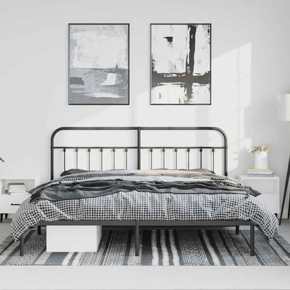 Giroletto con Testiera in Metallo Nero 183x213 cm | homemem39