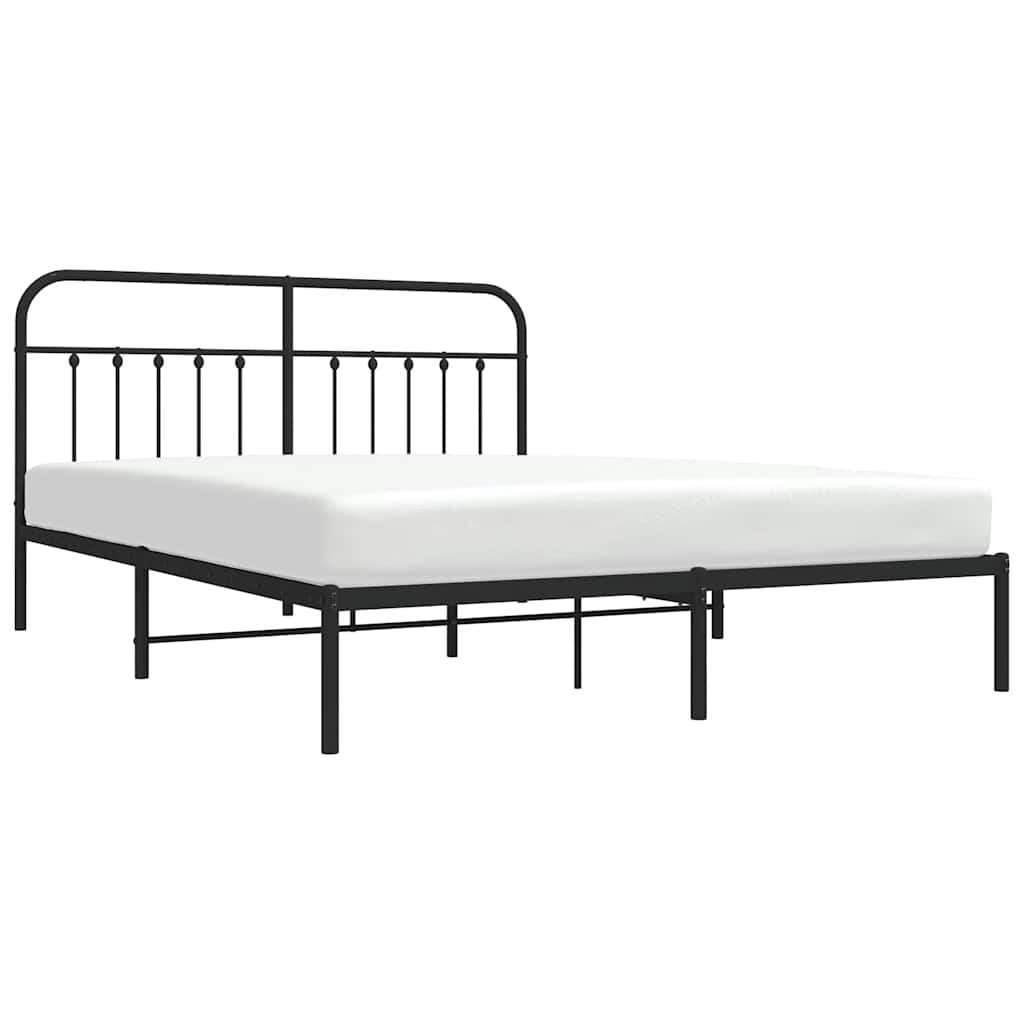 Giroletto con Testiera in Metallo Nero 183x213 cm | homemem39