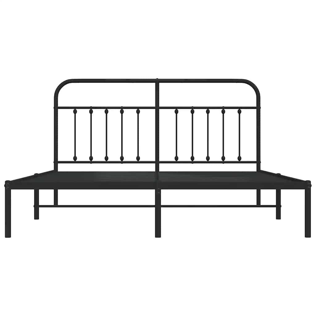 Giroletto con Testiera in Metallo Nero 183x213 cm | homemem39