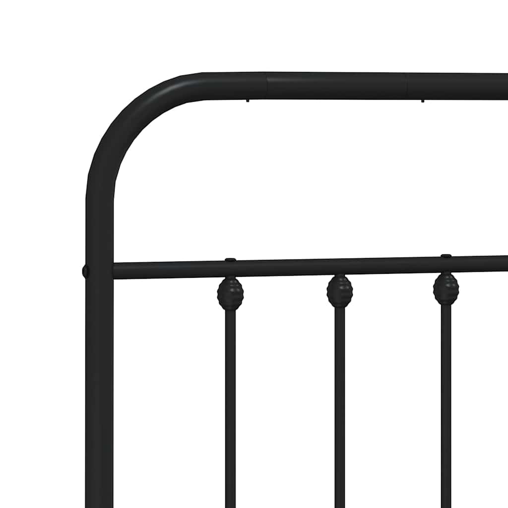 Giroletto con Testiera in Metallo Nero 183x213 cm | homemem39