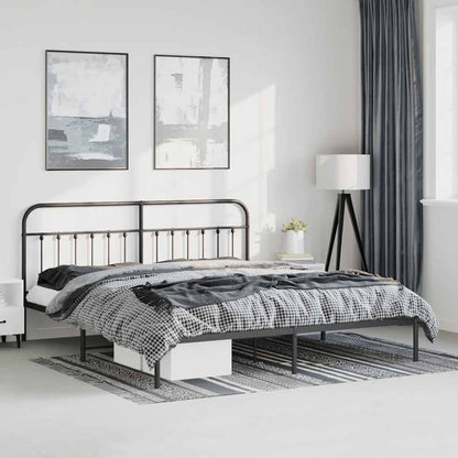 Giroletto con Testiera in Metallo Nero 183x213 cm | homemem39