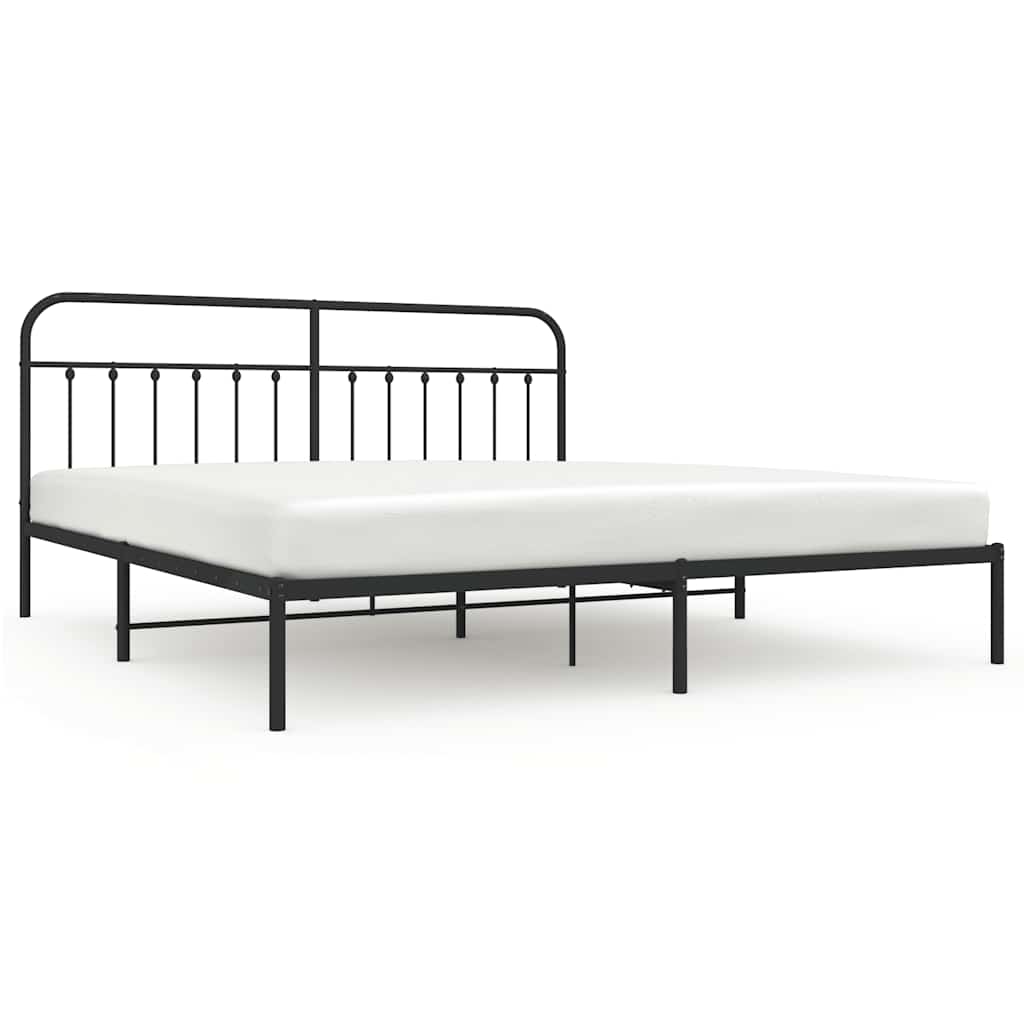 Giroletto con Testiera in Metallo Nero 200x200 cm