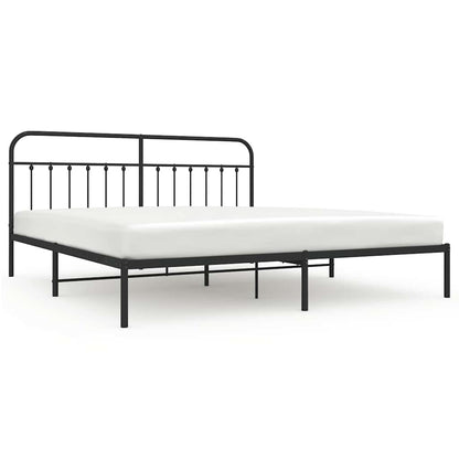 Giroletto con Testiera in Metallo Nero 200x200 cm
