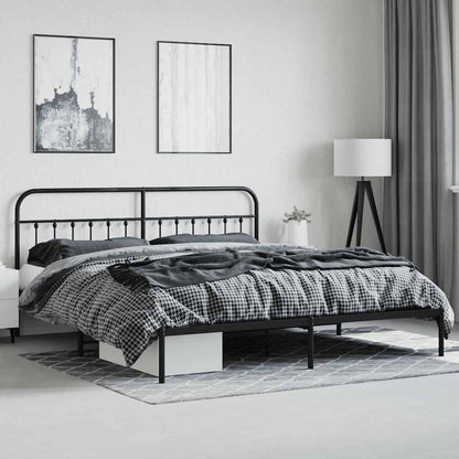 Giroletto con Testiera in Metallo Nero 200x200 cm