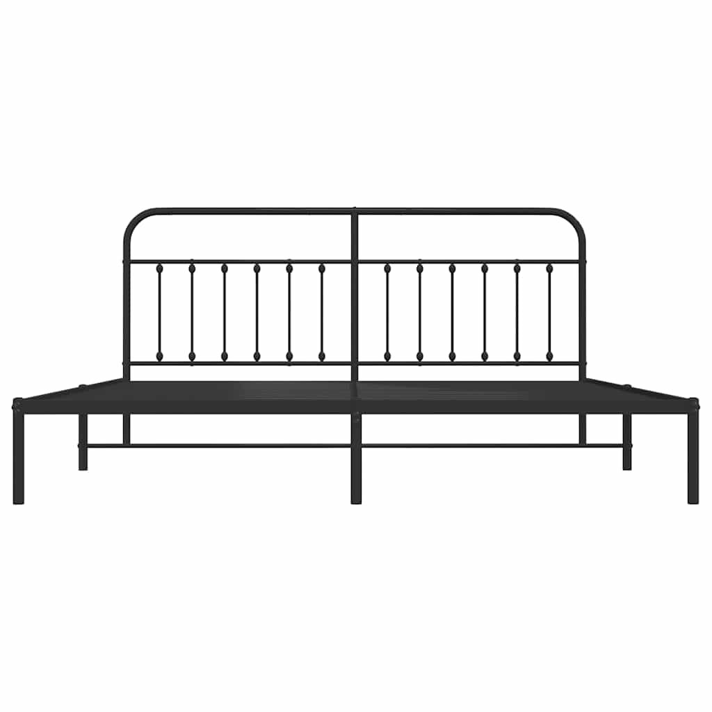 Giroletto con Testiera in Metallo Nero 200x200 cm