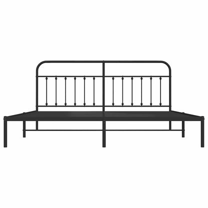 Giroletto con Testiera in Metallo Nero 200x200 cm