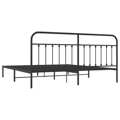 Giroletto con Testiera in Metallo Nero 200x200 cm | homemem39