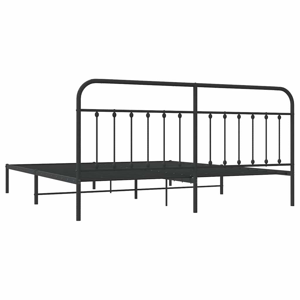 Giroletto con Testiera in Metallo Nero 200x200 cm