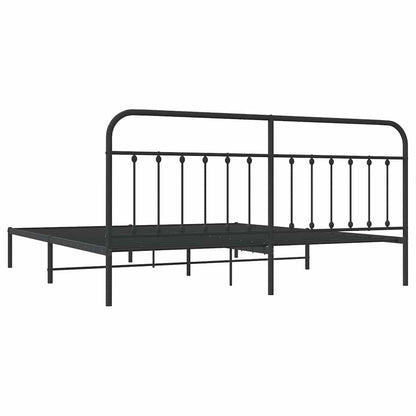 Giroletto con Testiera in Metallo Nero 200x200 cm