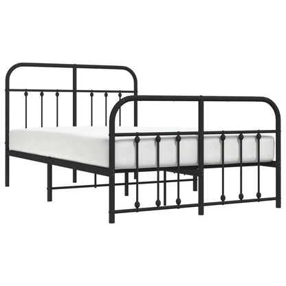 Giroletto con Testiera e Pediera Metallo Nero 120x200 cm | homemem39