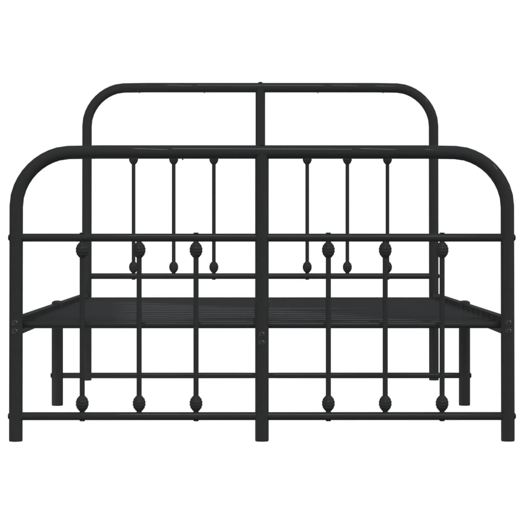 Giroletto con Testiera e Pediera Metallo Nero 120x200 cm | homemem39