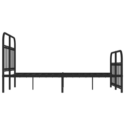 Giroletto con Testiera e Pediera Metallo Nero 120x200 cm