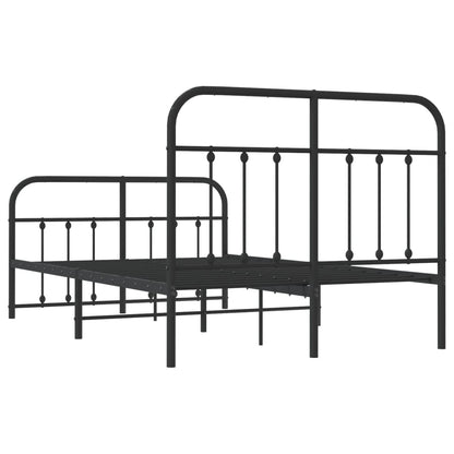 Giroletto con Testiera e Pediera Metallo Nero 120x200 cm | homemem39